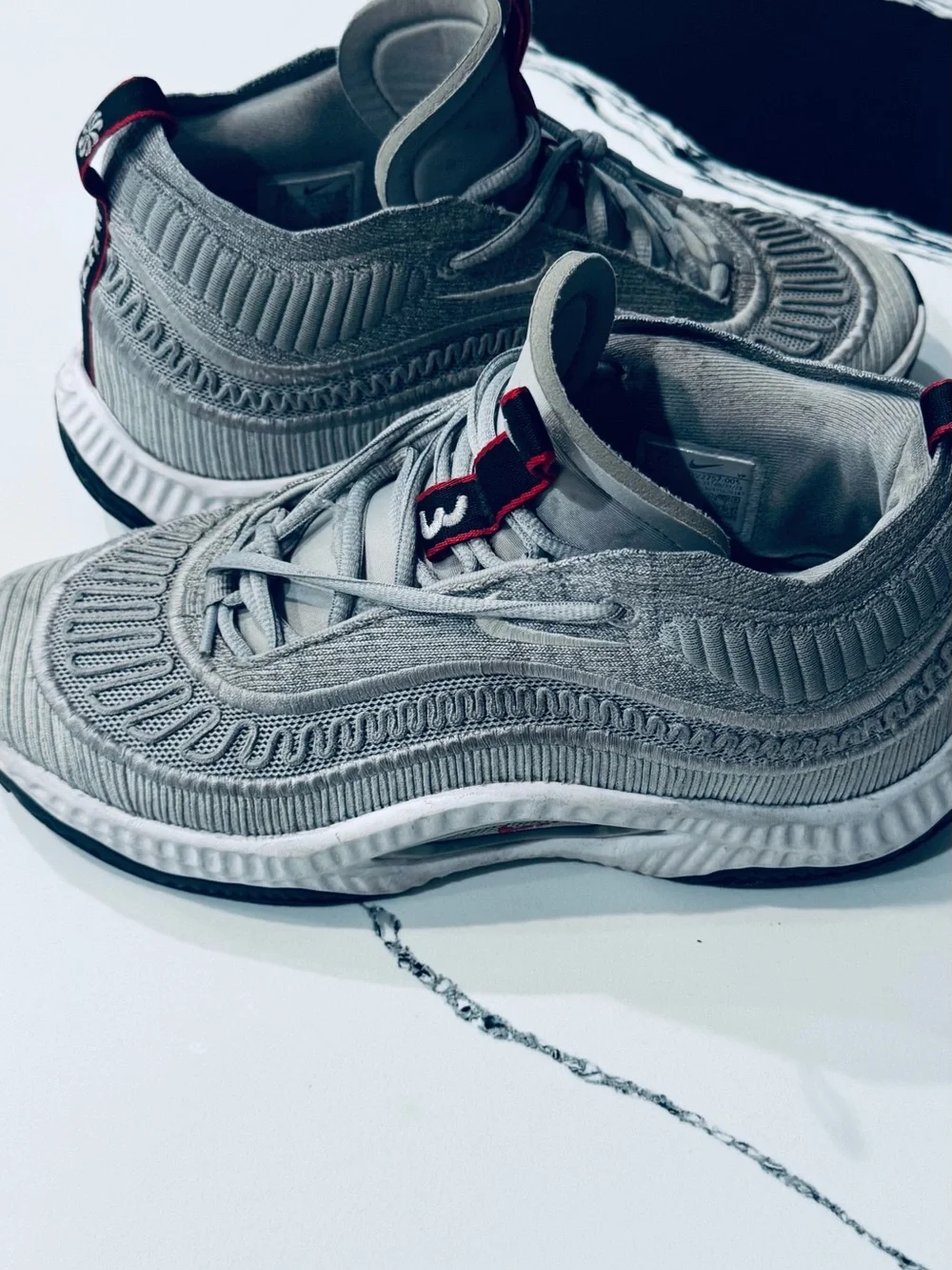 Men's Grey Knit Athletic Sneakers - Casual Comfort
